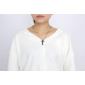 Costume Plain Silver Cross Religioso Collar de acero inoxidable colgante de joyería